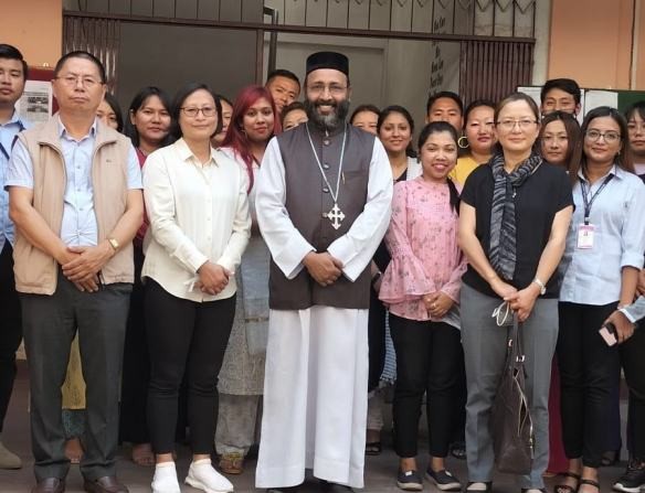 Nagaland University inspection team during the visit to MGM College, Dimapur on March 8. (Photo Courtesy: MGM College)