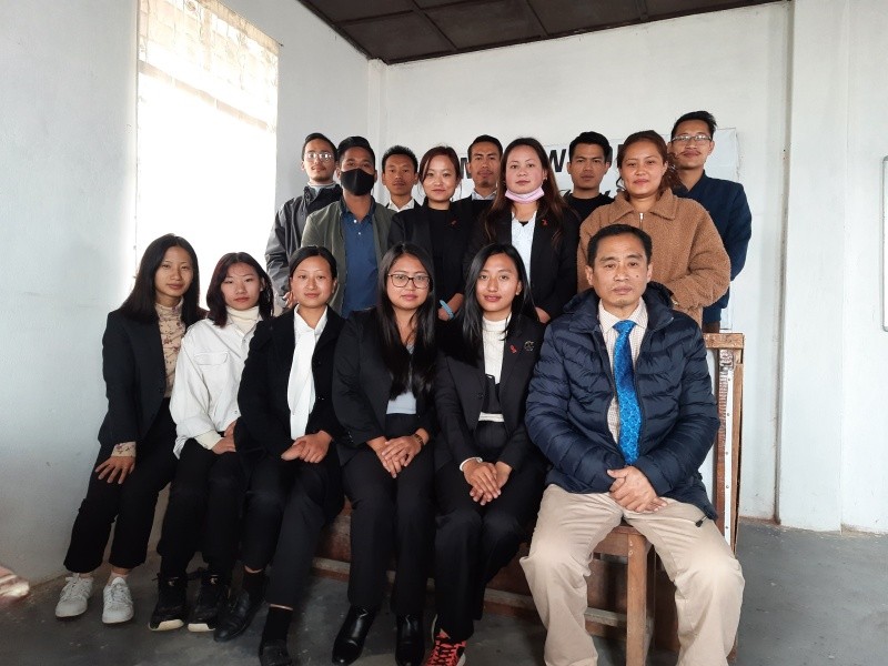 Kezhokhoto Savi along with LL.B final year students while launching the observance of World Consumer Rights Day at Kohima Law College on March 1.