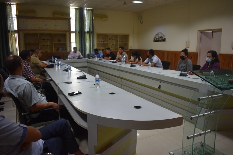 DC Dimapur chairing the meeting of the Reception Committee for SACCC event, in the conference Hall of Bamboo Resouce Center Dimapur on March 21. (DIPR Photo)