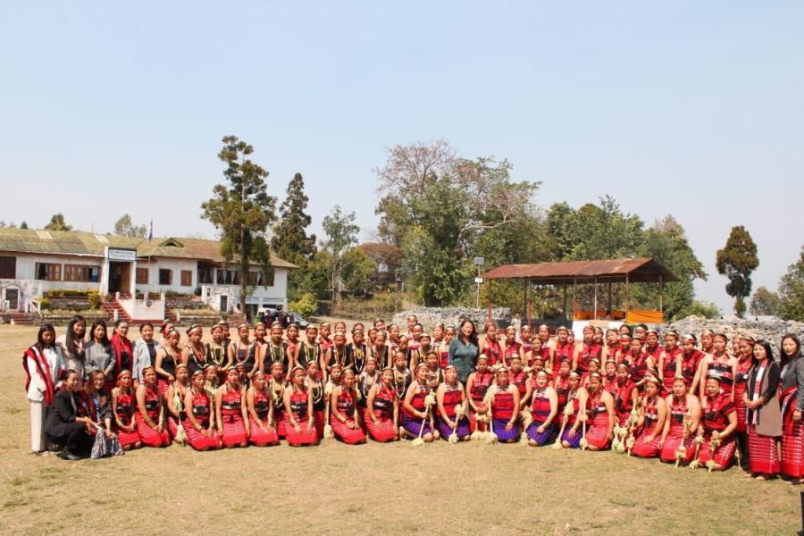 Participants during the International Women's Day cum folk dance competition held at BPCA Convention Hall, Longleng. (DIPR Photo)