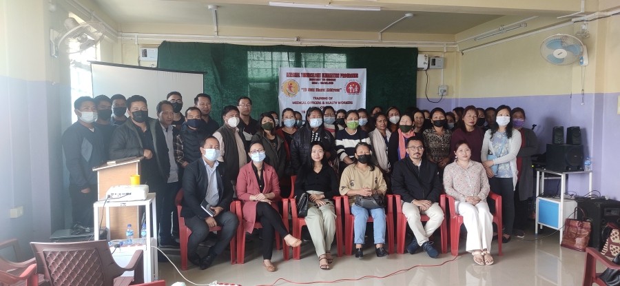 DPOs, SMO, MOs, CHOs and Nurses of all the health units under District Health Society, Mon during its review meeting held DH, Conference Hall, Mon on March 26. (Photo Courtesy: CMO Mon) 