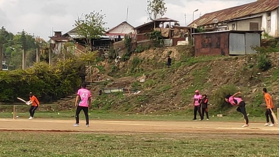 Dimapur Hammers playing against the Jaggernuts at 2nd edition of T.10 Cricket Tournament on April 20 in Kohima.