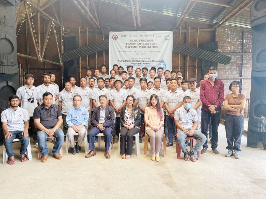 Officials of PHED and Zynorique Initiatives Society along with trainees on conclusion of month-long training in Kohima.