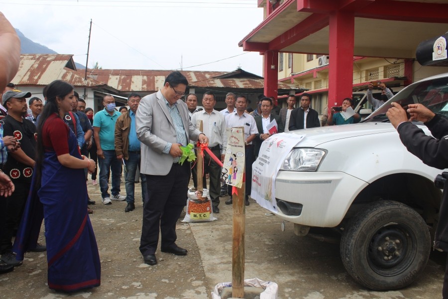 DC Kiphire T Wati Aier, NCS inaugurating the launching event to mark the start of distribution of fortified rice in public distribution system for Kiphire district on April 20.
