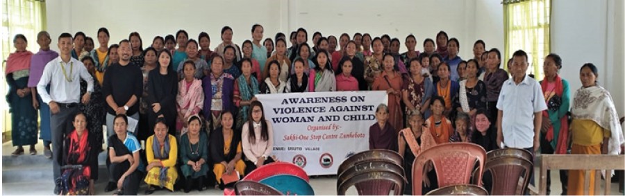 Participants during the awareness programme on violence against women and children held at Usutomi Village Council Hall on April 25.