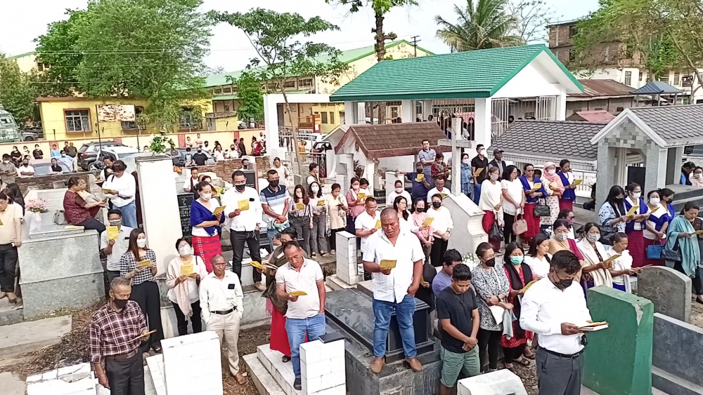 A section of the congregation during the sunrise service at Old Naga Cemetery on Sunday, April 17. (Morung Photo)