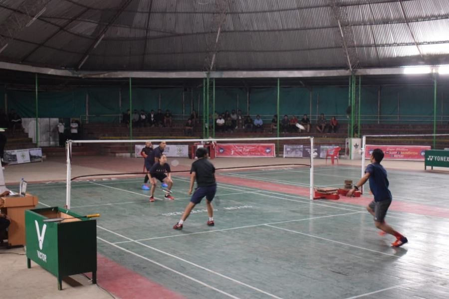 First match of Mixed doubles being played at the championship. (Morung Photo)