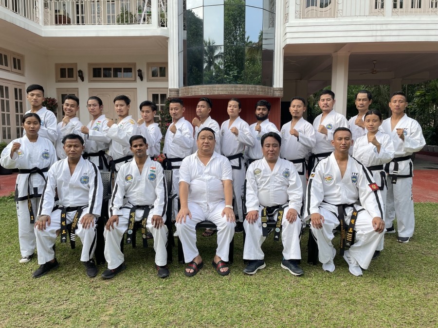 Members of Taekwondo Association of Nagaland after its electing new board members on April 23.