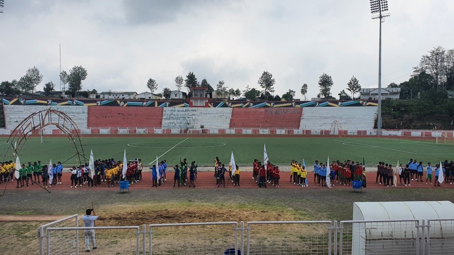 Students from different government schools during the 1st Kohima District Government High and Higher Secondary Schools Athletic Meet at IG Stadium Kohima.