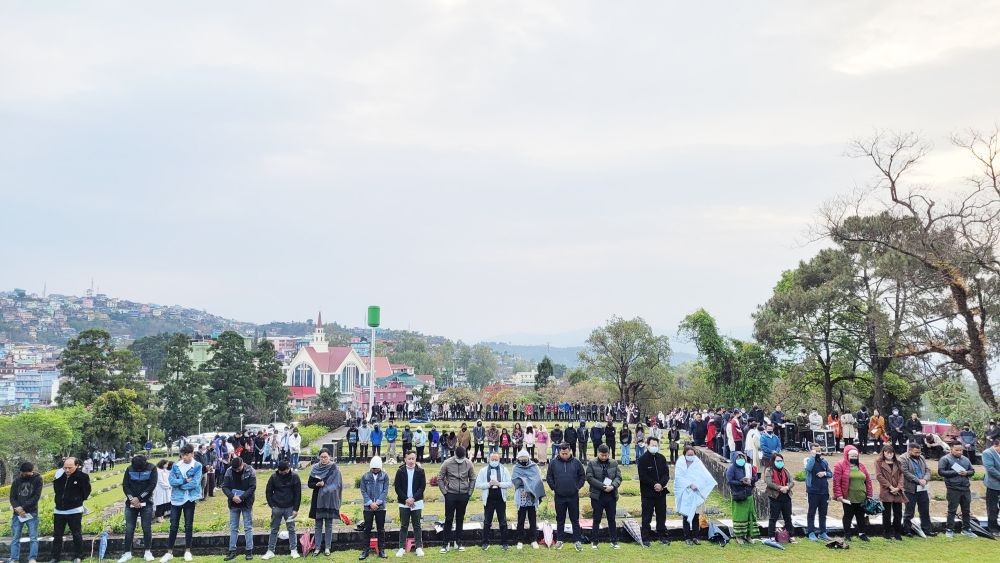 Section of gathering at Resurrection Sunday Sunrise Service in Kohima on April 17. (Morung Photo)