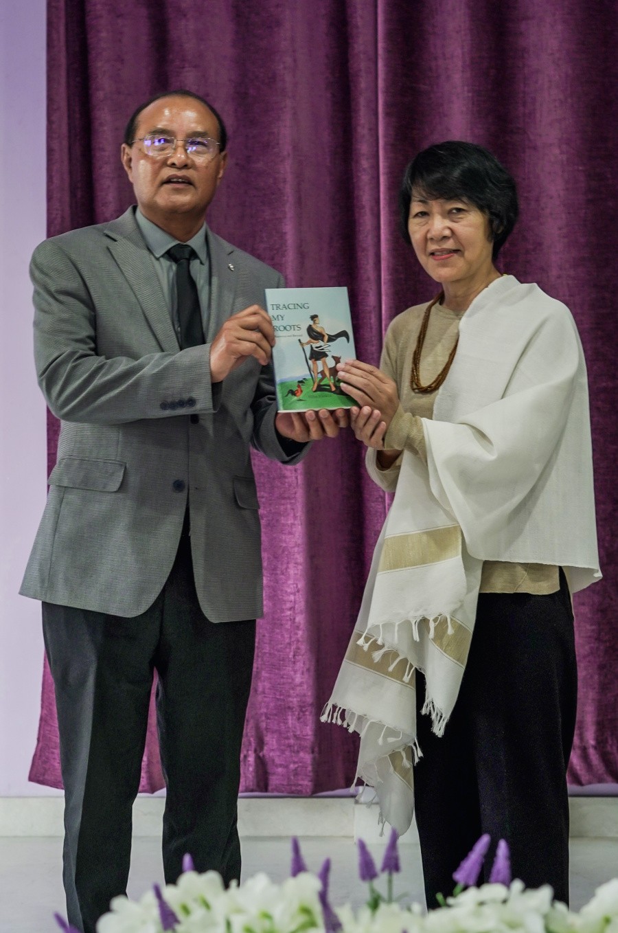 Dr Akho Yhokha and Dr Easterine Kire during the book release of ‘Tracing My Roots: Kigwema and Beyond.’