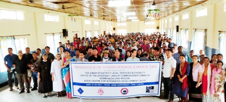 Participants of the International Labour Day observance in Dimapur on May 1.