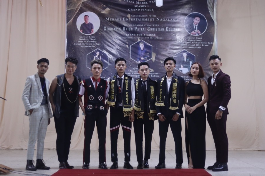 The winners of Mr Model Patkai with judges and special judge at Bundrock Hall, PCC on April 23.