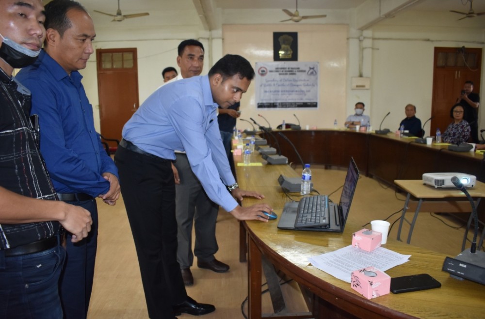 DC Dimapur Rajesh Soundararajan launching registration of births and deaths in the conference hall of DC Dimapur on May 17. (DIPR Photo)