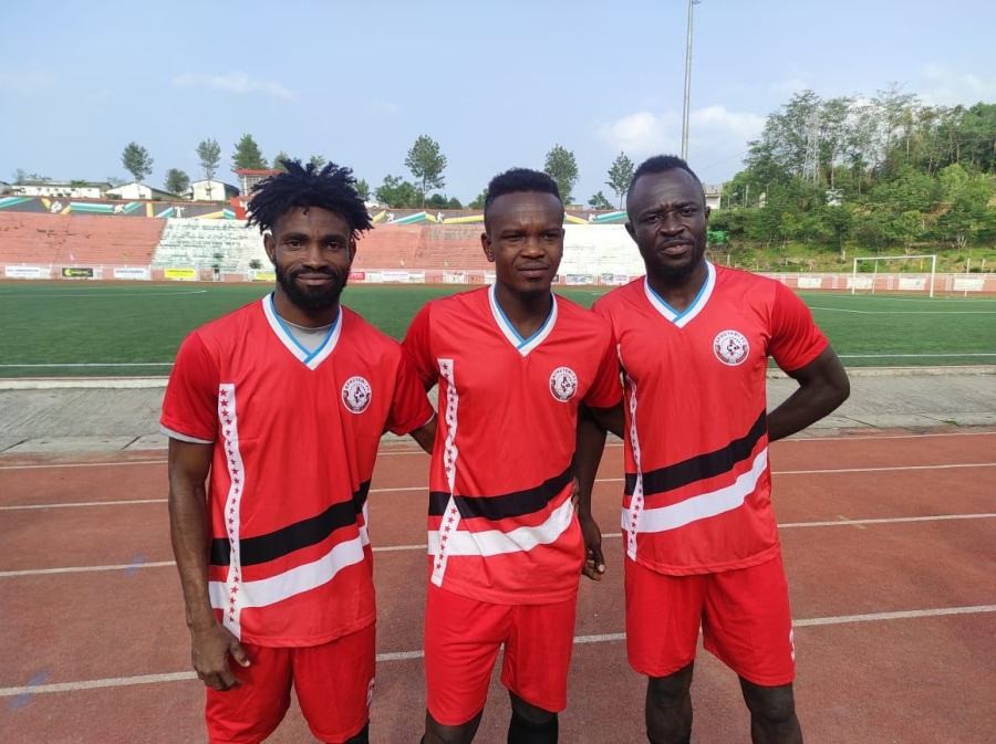 Three African players Christian, Peter Essien and Richard from Ghana currently playing for Aphuyemi FC for Kohima Super Cup in Kohima.