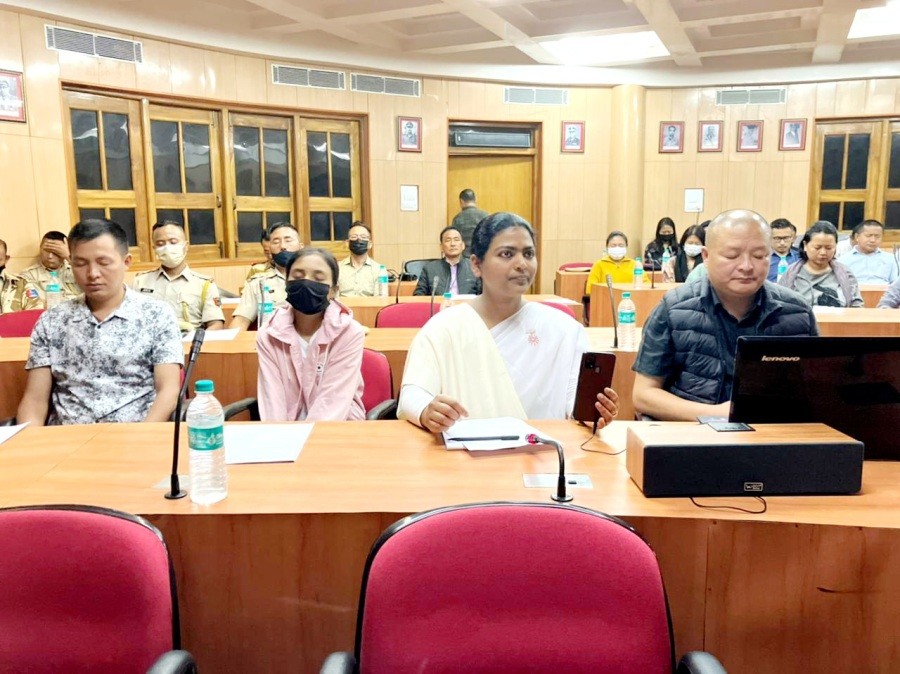 International Day against Drug Abuse and Illicit Trafficking was organised at Kohima PHQ on June 24 in collaboration with Brahma Kumaris Rajyoga Centre, Kohima. Narcotics specialist Dr Vikas Aggarwal virtually joined from Delhi as keynote speaker while retired Lt Col Vikas Chauhan, who had joined from Jabalpur spoke on how de-addiction can be done through Rajyoga meditation. A brief history of drugs in scenario in Nagaland was highlighted by P Bendangchuba Jamir, SP Kohima. Around 300 people took part in the programme which was held in both online and offline mode. (Photo Courtesy: Brahma Kumaris Rajyoga)
