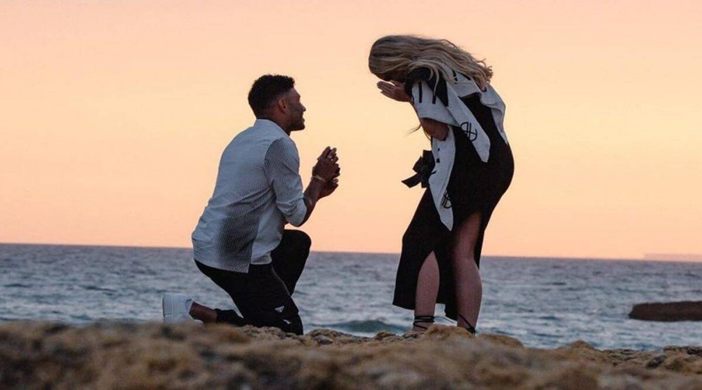 Alex Oxlade Chamberlain and Perrie Edwards announced their engagement in an Instagram post. (Photo: perrieedwards/Instagram)