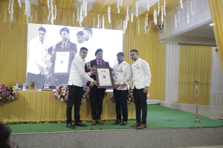 Raju V Manwani, former Director of Lions Club international along with the executive members of Lions Club Dimapur during the organisation’s golden jubilee celebration on June 19 at Lions Centre, Dimapur. (Morung Photo)