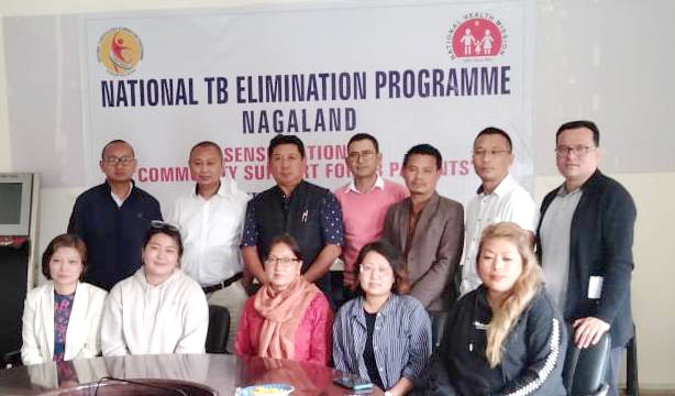 Dr Tiasunup Pongener, Dr Collins Zekotso Sono, Dr. Palash Talukdar and others with media persons during ‘Media sensitization on TB: Working towards TB free Nagaland by 2025’ in Kohima on June 17. (Morung Photo)
