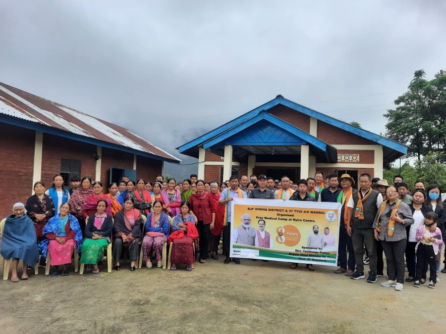 A section of the beneficiaries during the free medical camp at  Yanthamo Village on June 22.