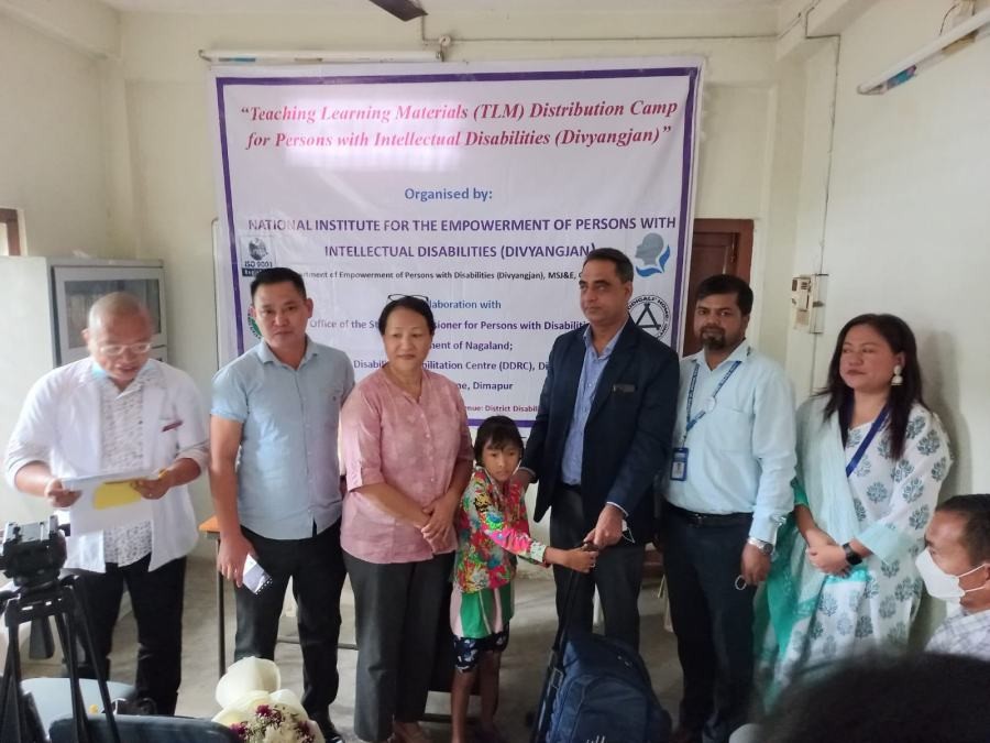 Teaching Learning Materials distribution camp for persons with intellectual disabilities organized by NIEPID, Prodigals Home and DDRC Dimapur at DDRC, District Hospital, Dimapur on June 15. (DIPR Photo) 