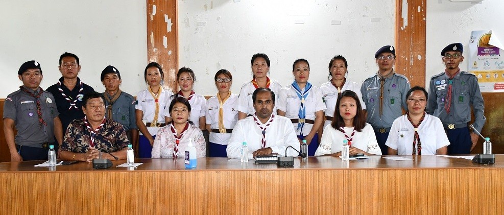 Officials during the Wokha District Bharat Scout & Guides induction programme held at Deputy Commissioner, conference hall on July 16. (DIPR Photo)