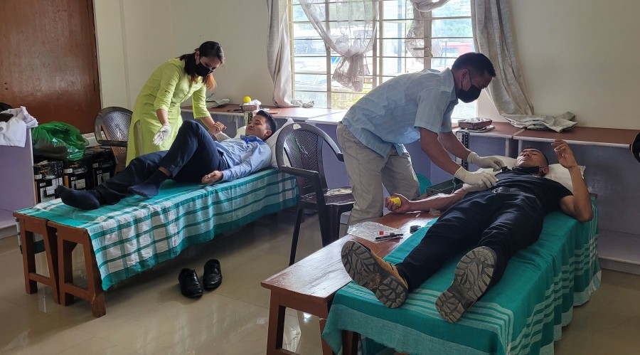 Blood donation drive on July 9 at Baptist College, Kohima. (Morung Photo)
