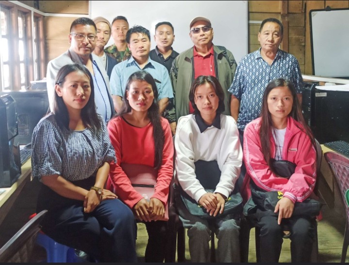 AICSM Chozuba Center branch director with others during orientation prog on free computer training for church secretaries on July 18.