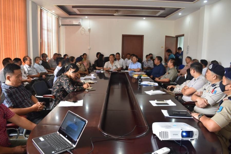 Chümoukedima DPDB meeting underway in the conference hall of DC Chümoukedima on August 3. (DIPR Photo)