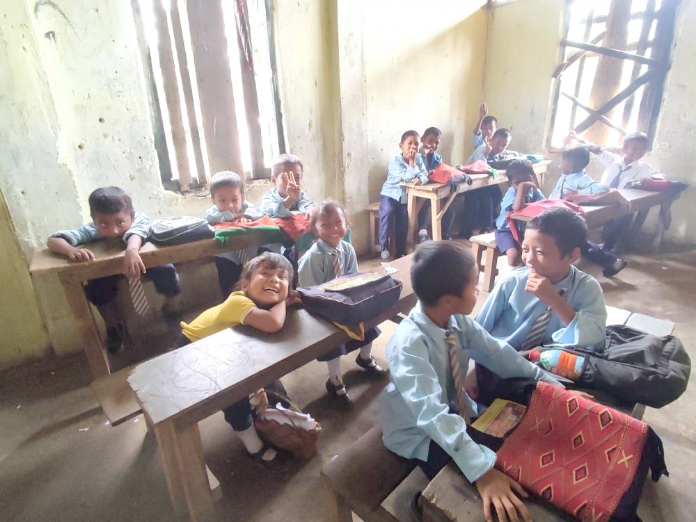 Happy smiles from students of GPS Tizit village, Mon District. (Photo Courtesy: Neike Namdau)