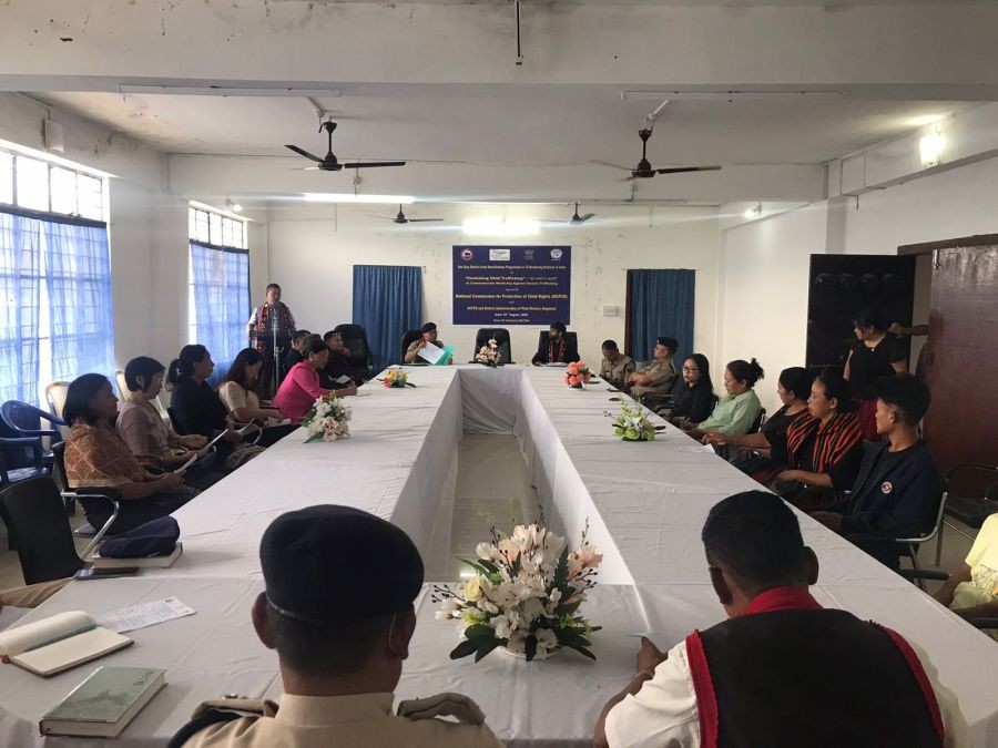 District level sensitization programme on ‘campaign on combating child trafficking. at Phek  town on August 3.