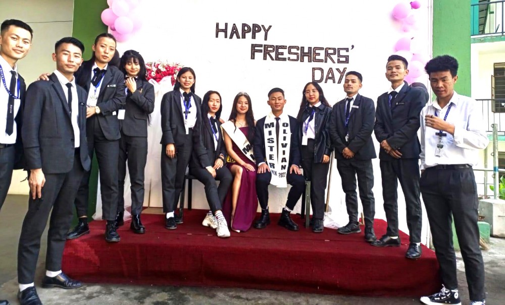 Students’ Union Council members of Mount Olive College Kohima (MOCK) along with Mr and Miss Olivian 2022 Amugha Shohe and Menguzenuo Tsükrü during the freshers’ day on August 20. Zhekheli Zhimomi, Advocate, Gauhati High Court, Kohima Bench addressed the students. Swedezhono Tsükrü, Principal, MOCK, informed that Preeti Rai was awarded the free scholarship for her degree course under the sponsorship for Meritorious Student scheme for passing her HSSLC examination from Mt Olive College in 1st Division with distinction in three subjects. Rai was also awarded with a Certificate of Excellence. Some other highlights of the event were songs, dance etc.