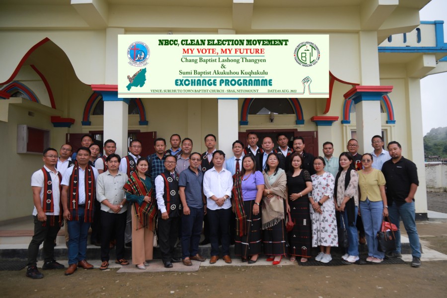 Chang Baptist Lashong Thangyen and Sumi Baptist Akukuhou Kuqhakulu held an exchange programme at Suruhoto Town Baptist Church.