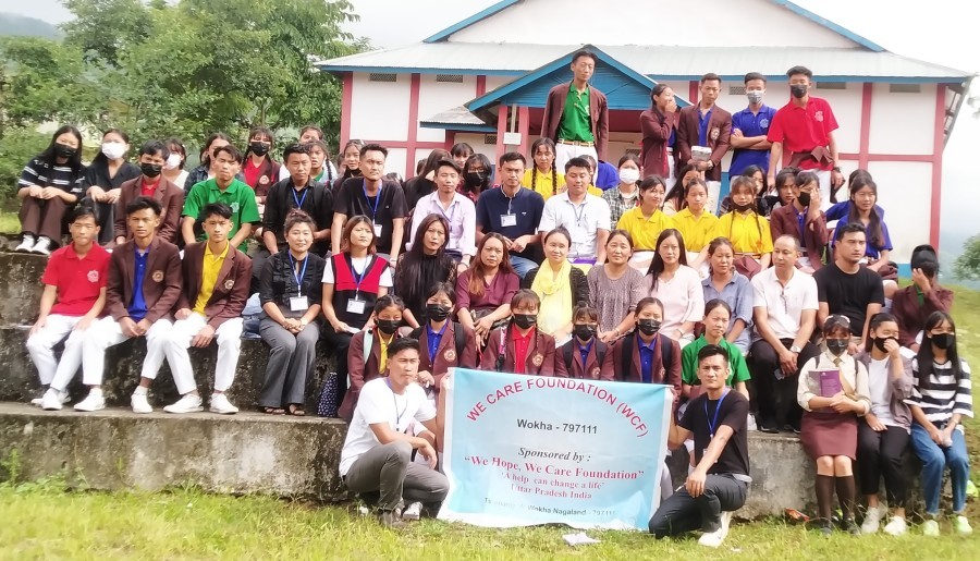 Participants during the seminar on HIV and AIDS, and drugs addiction organized by We Care Foundation Wokha at Government Higher Secondary School, Wokha on August 17.