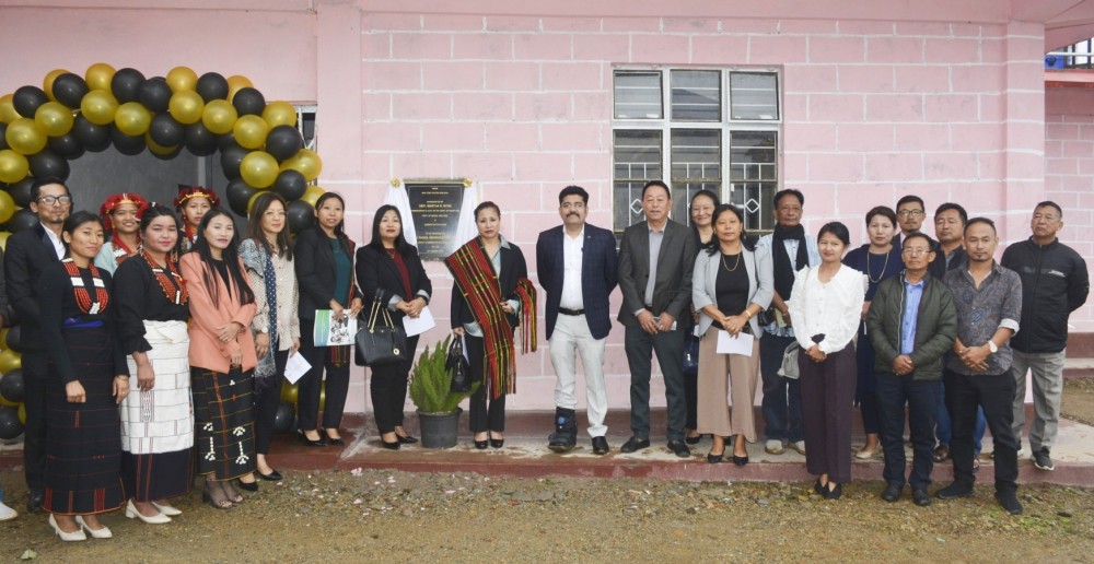 Commissioner & Secretary Martha R Ritse with others during the inauguration of Sakhi-One Stop Centre office building at Zunheboto district on August 18. (DIPR Photo)