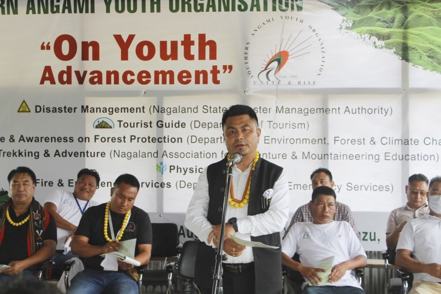 Er Neikha addressing inaugural function of training programme ‘On Youth Advancement’ on August 16 at Mima village.