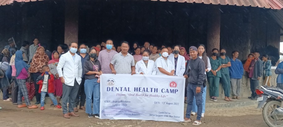 Participants of the dental health camp at Longwa village.