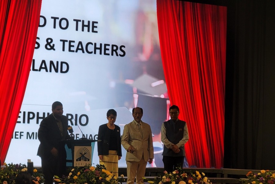 Nagaland Chief Minister Neiphiu Rio launches the Nagaland Reading Festival, Digital Diary for government teachers and “A Question A Day (AGAD) in Kohima on September 5. Morung Photo