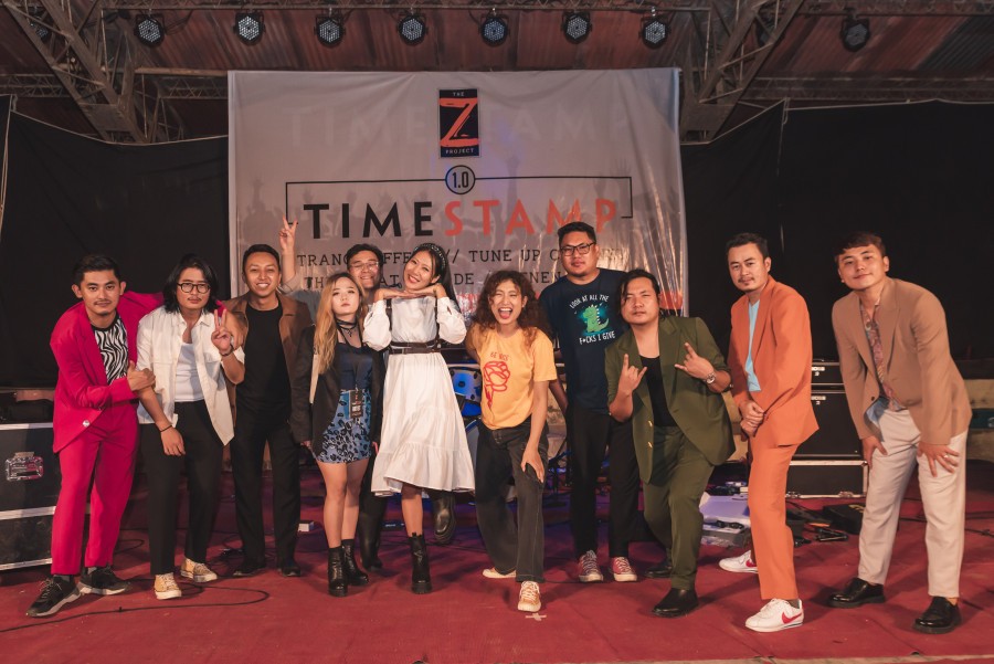 Performers of Timestamp 1.0 post for lens after the show at Imkongmeren Sports complex, Mokokchung on September 27.