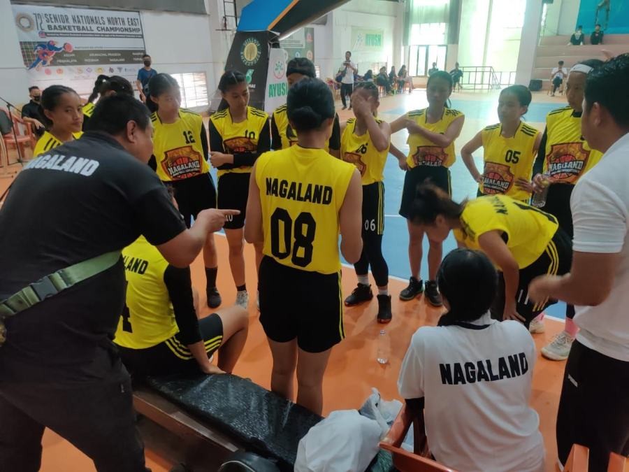 Nagaland state women’s basketball team participating in the 72nd Senior National Basketball Championship (NE-Zonal) at Aizawl, Mizoram.