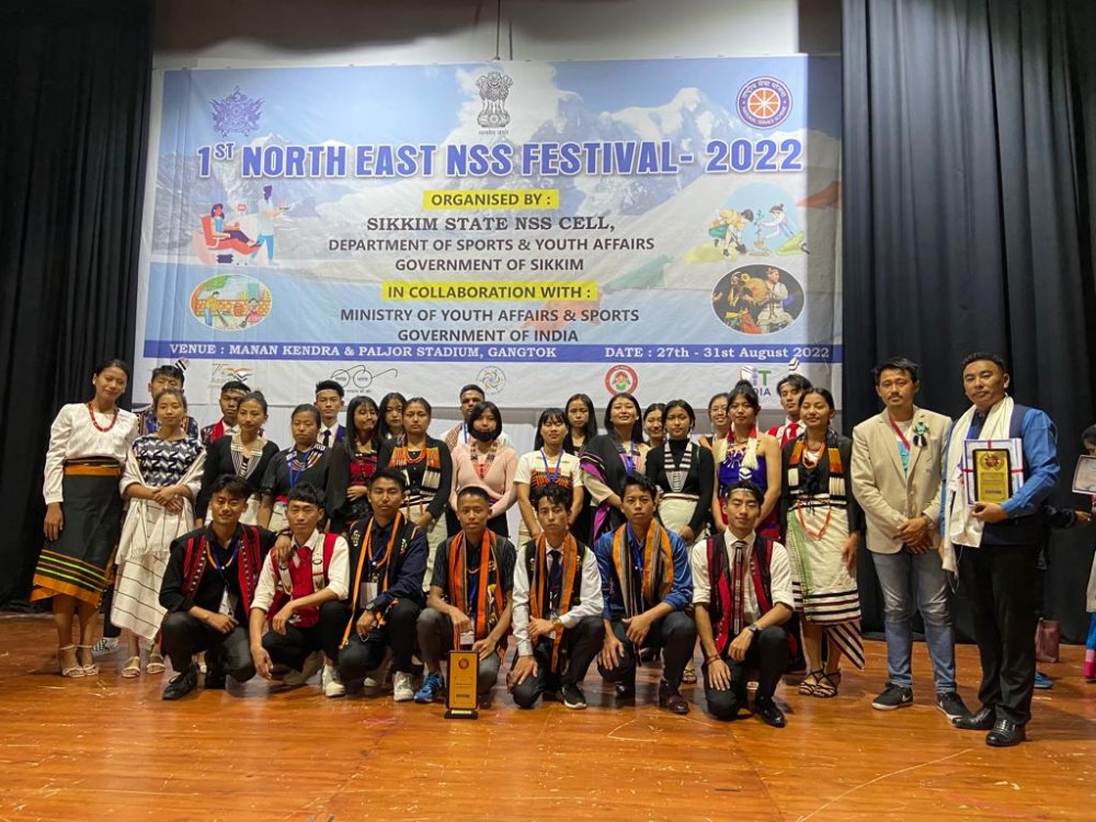 Nagaland NSS contingents at 1st NSS North East Festival 2022 in Gangtok.