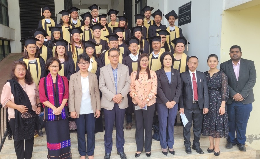 Sukhalu and other officials with 3rd batch of 9 month diploma in school counselling in Kohima on September 21. (Morung Photo)