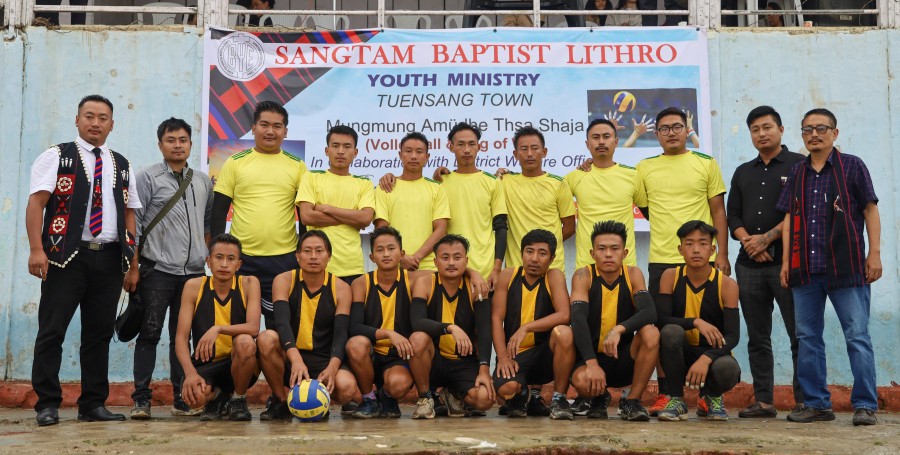 Participants of the sports event organised by the Youth Ministry of Sangtam Baptist Lithro.