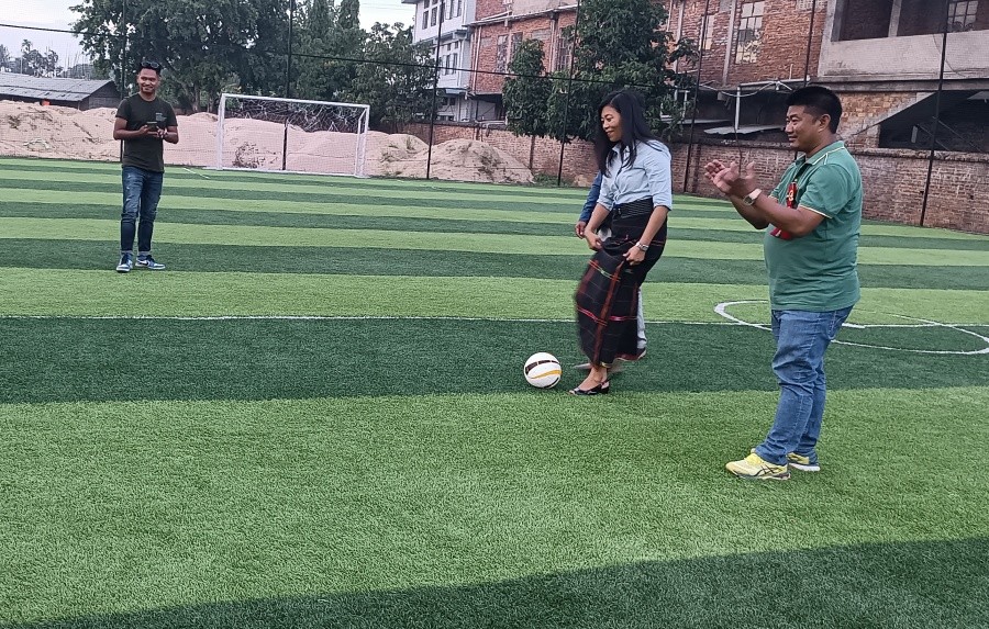 Hekani Jakhalu during the 1st Open Futsal Tournament organised Western Sumi Sports Association (WSSA) was held at Junkyard Turf, Padumpukhuri, Dimapur on September 22 and 23. (Photo Courtesy: WSSA)