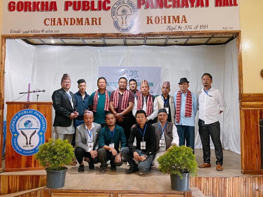 Dignitaries from GPPK, T Khel Youth Organization and GYAK officials during the 30th Foundation in Kohima on September 10.