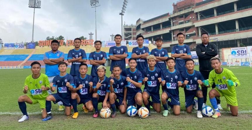 Nagaland team at U-17 Subroto Cup 2022 in New Delhi.
