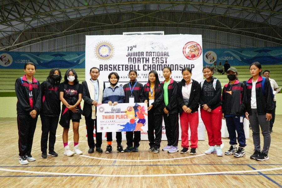 The Nagaland Junior Girls basketball team qualified for the final phase of the competition, as the third placed team, in the recently concluded 72nd Junior National Basketball Championship (NE Zone). Meghalaya and Assam junior girls were the first and second placed teams respectively. In the Junior Boys section Mizoram, Manipur and Meghalaya qualified for the final phase of the Championship. The championship was hosted by Meghalaya Basketball Association under the aegis of Basketball Federation of India. It was held from October 14 to 17. The Junior Girls team will represent Nagaland at the 72nd Junior National Championship to be held in Bengaluru from December21-28, 2022.  (Photo Courtesy: Nagaland Basketball Association)