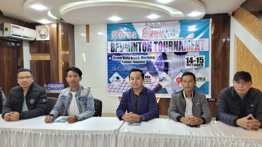 Organizing committee with KTCRCYF officials during press conference in Kohima on October 12. (Morung Photo)