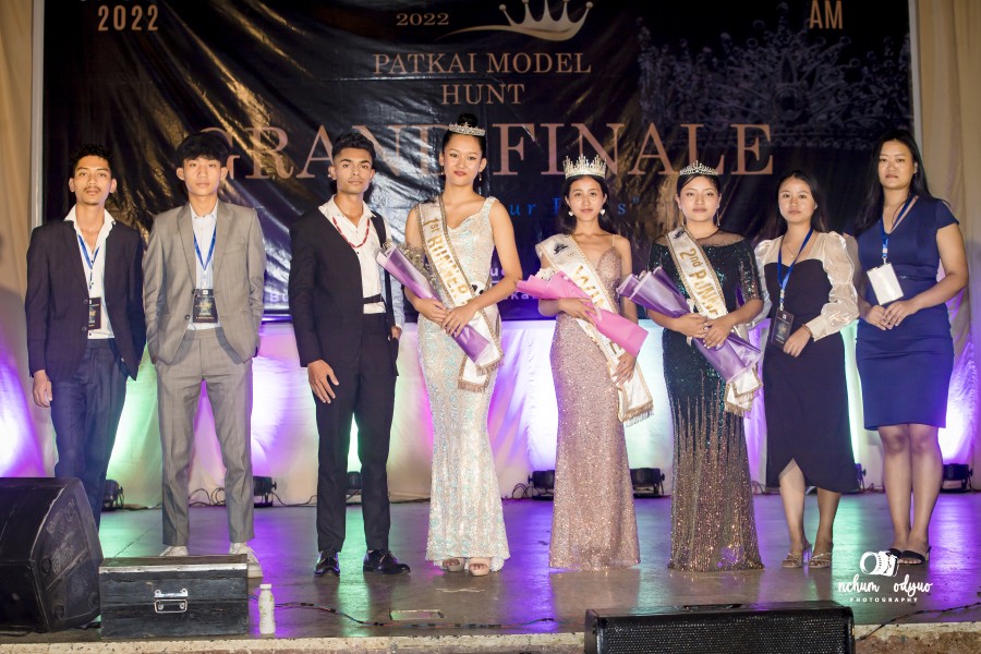 Winners with the organisers at the Bundrock Auditorium, Patkai Christian College on October 22.