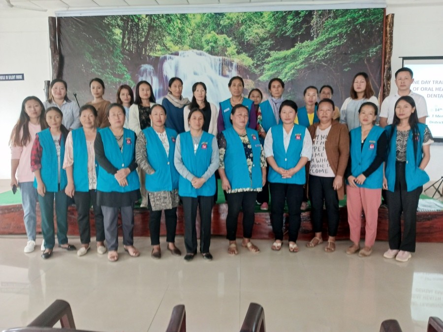 Resource persons along with the trainees at Dr Wethselo T Mero Memorial Hall, District Hospital on October 14.